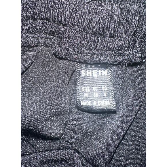 Shein Women's Medium Black High Waist Elastic Waist Plain Solid Shorts - Picture 10 of 10